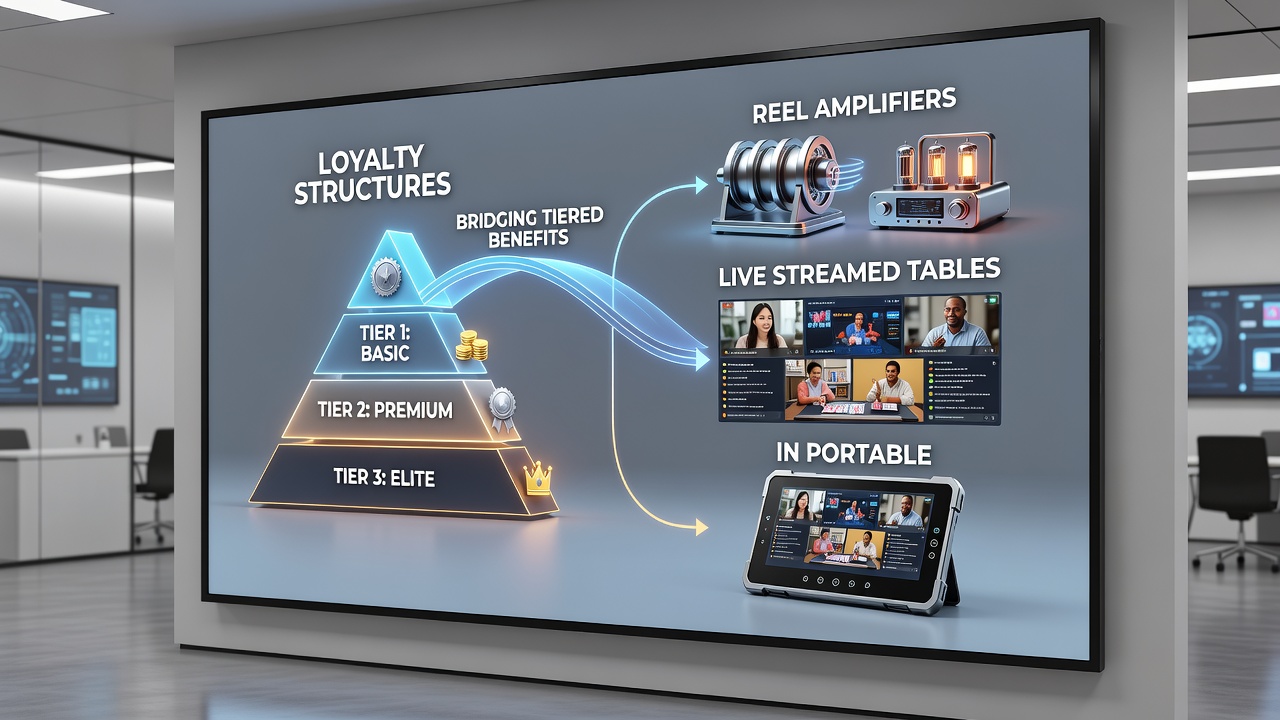 Darstellung von Live-Streams und Walzenmultiplikatoren in Verbindung mit gestaffelten Treuevorteilen auf mobilen Geräten
