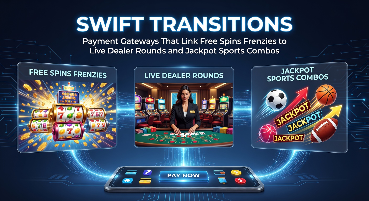 Grafik zeigt nahtlose Übergänge zwischen Slot-Maschinen, Live-Tischen und Sportwetten-Interfaces mit blitzschnellen Zahlungspfeilen